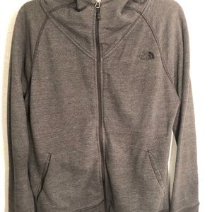 Gray North Face Open Hoodie